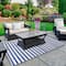 Blue & White Striped Rectangular Outdoor Area Rug, 4ft. x 6ft.